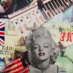 Clutch Marylin Monroe featuring London and travel print